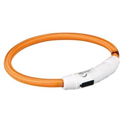 Flash lysring USB, XS–S: 35 cm/ø 7 mm, orange